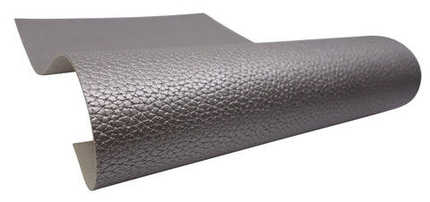 "Metallic Silver" Textured Faux Leather Sheet