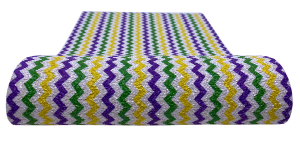 "Purple, Green, Yellow & White Chevron" Premium Glitter Sheet