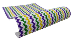 "Purple, Green, Yellow & White Chevron" Premium Glitter Sheet