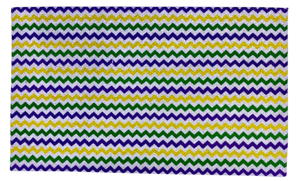 "Purple, Green, Yellow & White Chevron" Premium Glitter Sheet