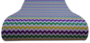 "Purple, Green, Yellow & White Chevron" Classic Faux Leather Sheet - *IMPERFECT*