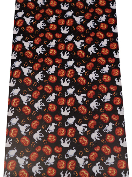 "Mischievous Ghosts & Jack O'Lanterns" Ultra Smooth Faux Leather sheet