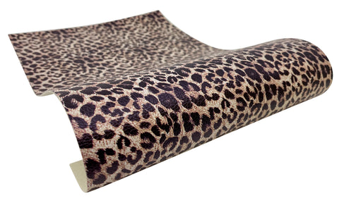 "Muted Leopard" Textured Faux Leather Sheet
