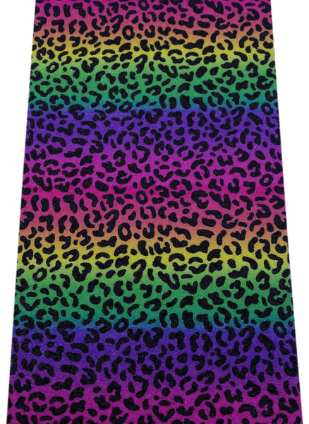 "Vibrant Rainbow Background Animal Print" Premium Glitter sheet