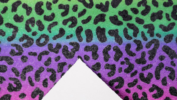 "Vibrant Rainbow Background Animal Print" Premium Glitter sheet