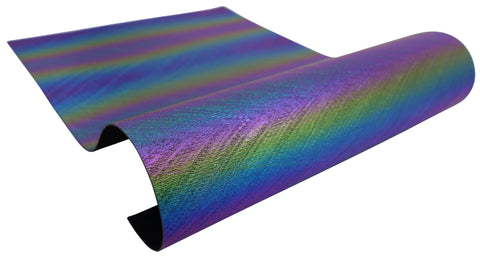 "Oil Slick (Bright)" Brushed Faux Leather sheet