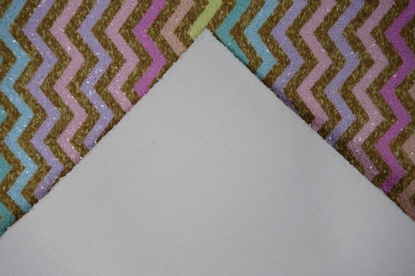 "Pastels & Gold Chevron" Premium Glitter sheet