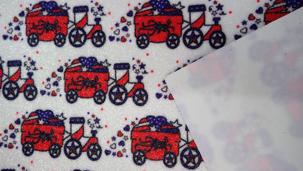 "Patriotic Train" Fine Glitter sheet