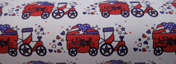 "Patriotic Train" Original Faux Leather sheet