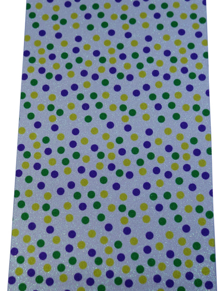 "Green Purple & Yellow Polka Dots" Fine Glitter Sheet - *IMPERFECT*