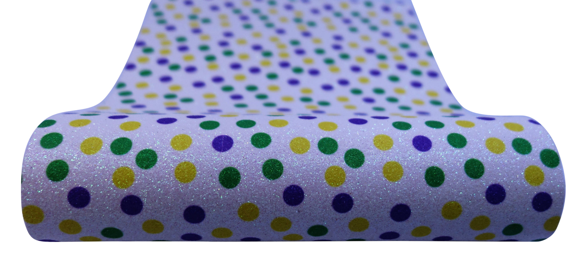 "Green Purple & Yellow Polka Dots" Fine Glitter Sheet - *IMPERFECT*