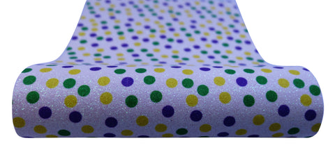 "Green Purple & Yellow Polka Dots" Fine Glitter Sheet - *IMPERFECT*