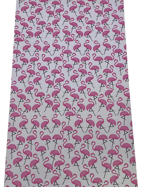 "Pink Flamingos" Textured Faux Leather Sheet