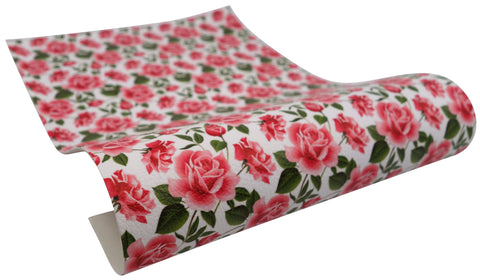 "Pink Rose" Textured Faux Leather sheet