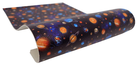 "Planets" Textured Faux Leather sheet