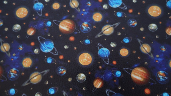 "Planets" Textured Faux Leather sheet