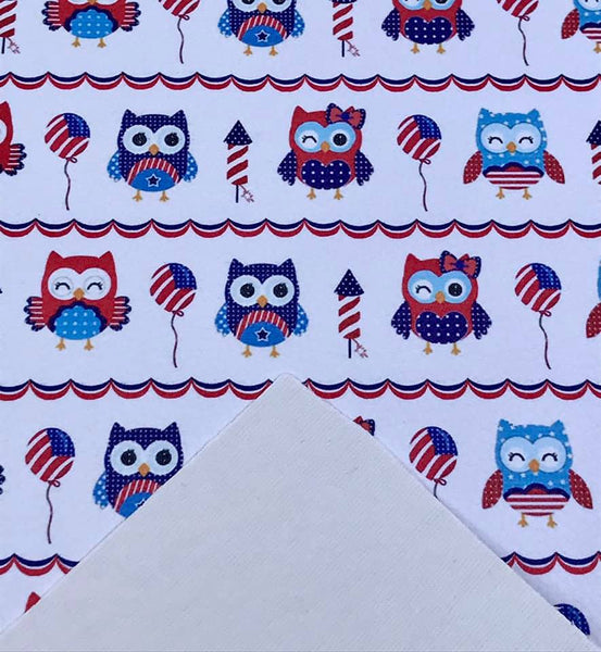 "Party in the USA Owls" Textured Faux Leather Sheet