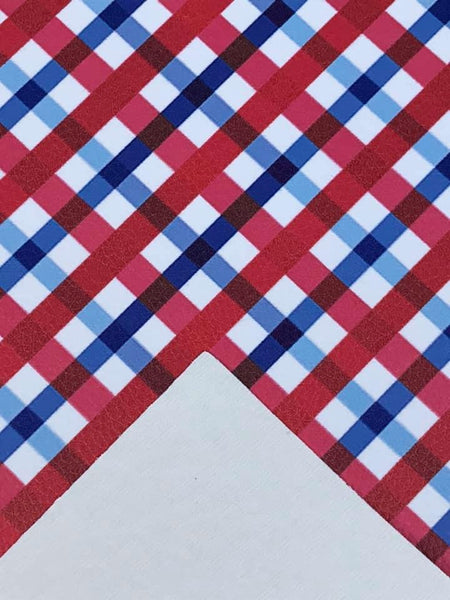 "Patriotic Plaid" Textured Faux Leather Sheet