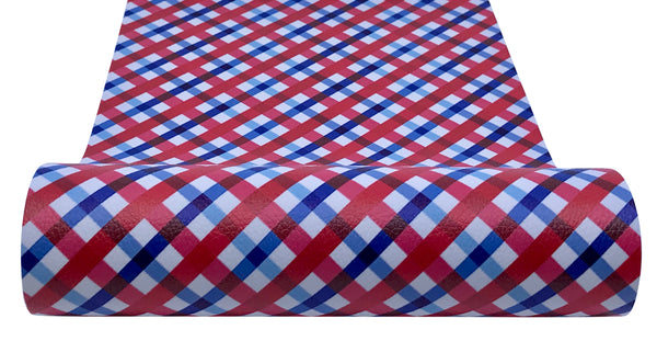 "Patriotic Plaid" Textured Faux Leather Sheet