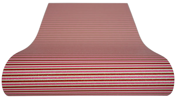 "Pink, Red & White Stripes" Fine Glitter sheet