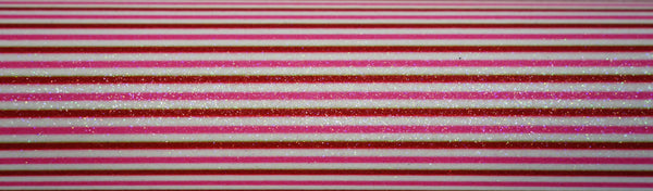 "Pink, Red & White Stripes" Fine Glitter sheet