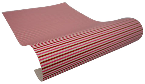 "Pink, Red & White Stripes" Fine Glitter sheet