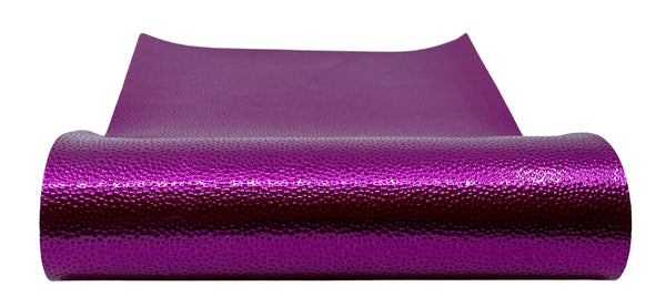 "Metallic Purple" Flat Top Cobblestone Textured Faux Leather Sheet