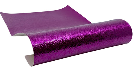 "Metallic Purple" Flat Top Cobblestone Textured Faux Leather Sheet