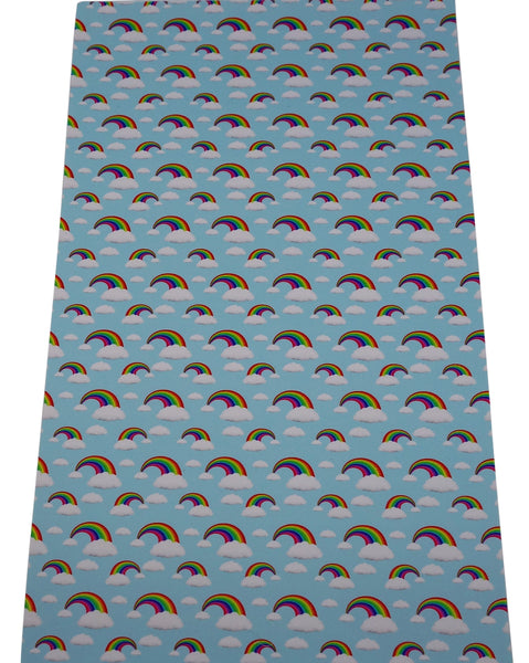 "Rainbows in the Light Blue Sky" Textured Faux Leather sheet