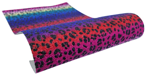 "Vivid Rainbow Background Animal Print" Premium Glitter sheet