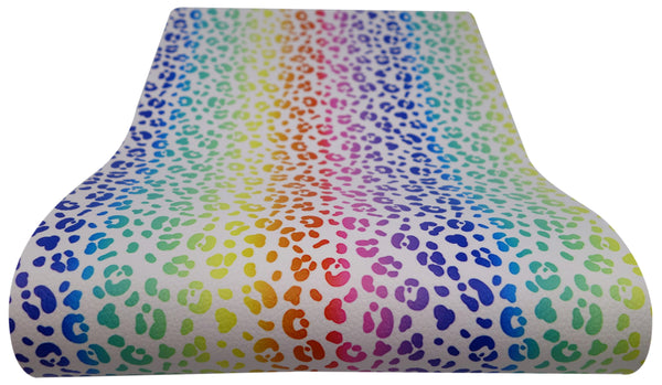 "Rainbow Animal Print" Textured Faux Leather sheet