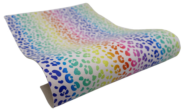 "Rainbow Animal Print" Textured Faux Leather sheet