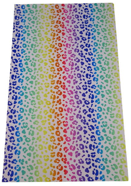 "Rainbow Animal Print" Textured Faux Leather sheet