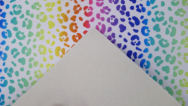 "Rainbow Animal Print" Textured Faux Leather sheet