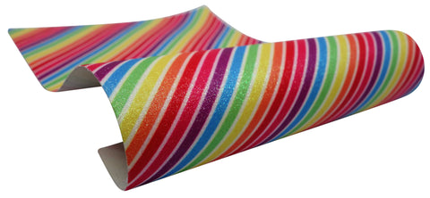 "Rainbow Slanted Stripes" Fine Glitter sheet