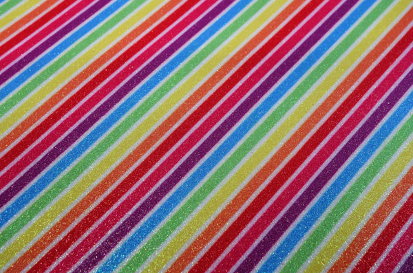 "Rainbow Slanted Stripes" Fine Glitter sheet