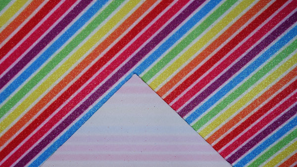 "Rainbow Slanted Stripes" Fine Glitter sheet