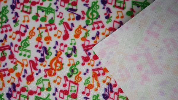 "Colorful Musical Notes" Fine Glitter sheet