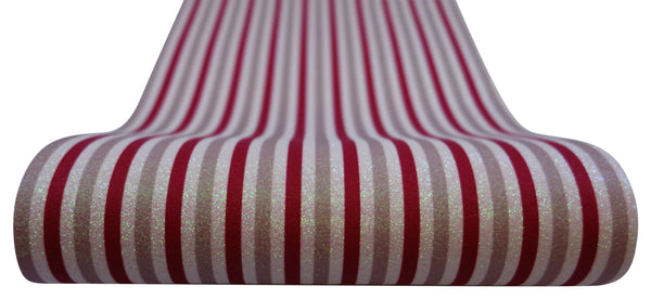 "Champagne & Red Stripes" Fine Glitter Sheet