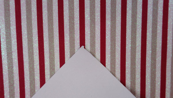 "Champagne & Red Stripes" Fine Glitter Sheet