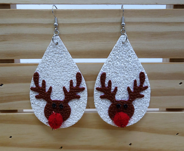 Craft of the Day: Reindeer Bow & Earrings Using Faux Leather & Glitter Sheets