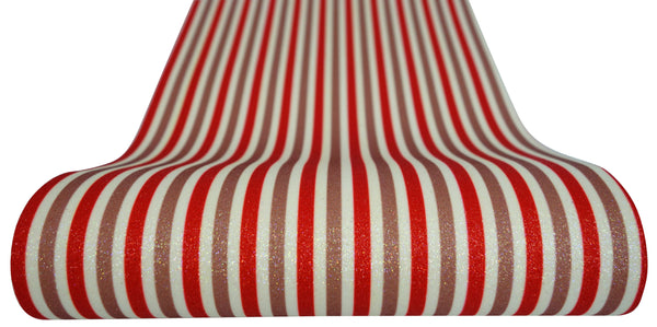 "Rose Gold & Red Stripes" Fine Glitter sheet