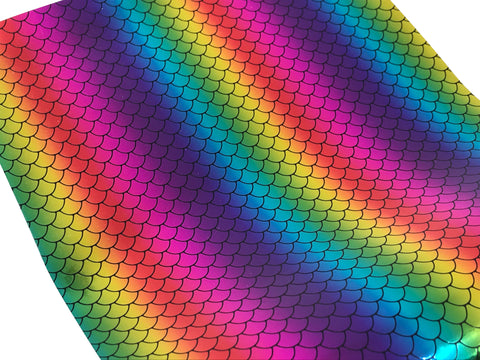 "Rainbow Scales 3.0" Vinyl Faux Leather Sheet