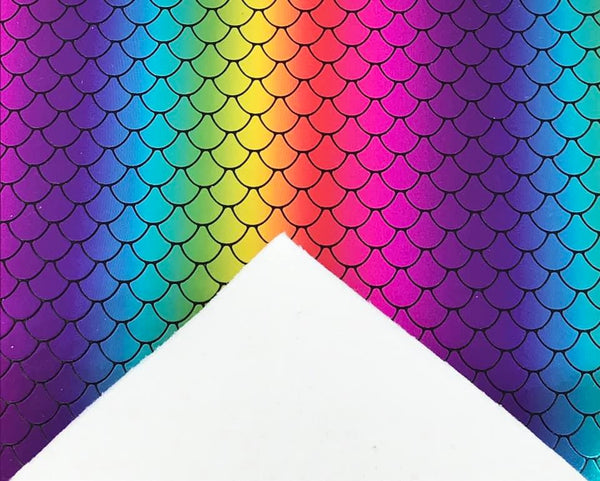 "Rainbow Scales 3.0" Vinyl Faux Leather Sheet