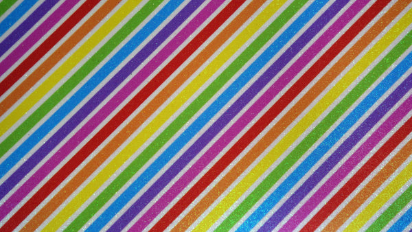 "Rainbow Slanted Stripes" Fine Glitter Sheet