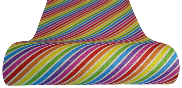 "Rainbow Slanted Stripes" Fine Glitter Sheet