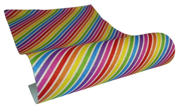 "Rainbow Slanted Stripes" Fine Glitter Sheet