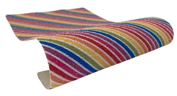 "Rainbow Slanted Stripes" Premium Glitter Sheet