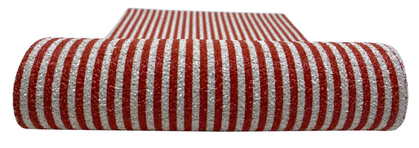 "Red & White Stripes" Premium Glitter Sheet