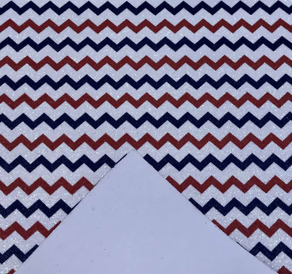 "Red, White & Blue Chevron" Fine Glitter Sheet